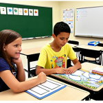 **

*   **Prompt:** Adaptive learning environment, individual student at a personalized learning station, AI tutor assisting, various learning styles represented (visual aids, hands-on activities), bright and engaging classroom setting, modern educational technology.

**