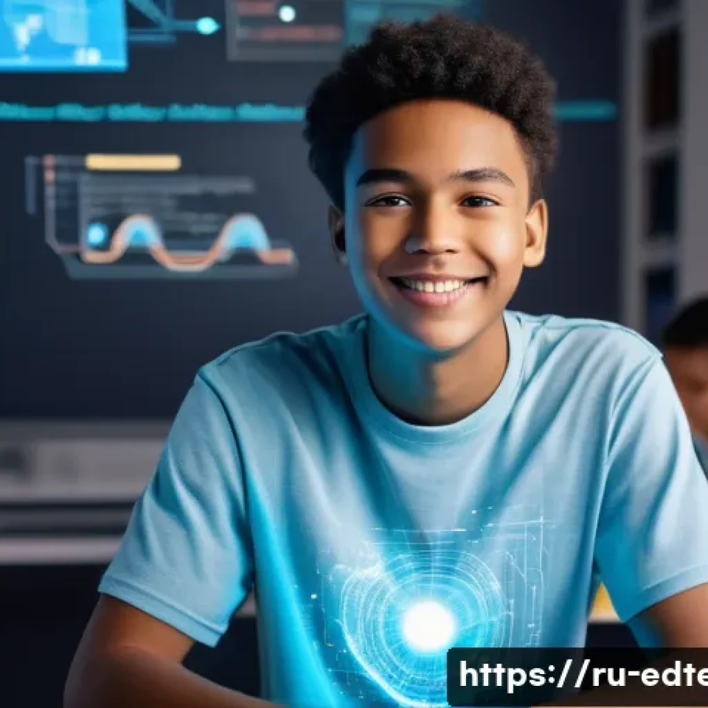 교육공학과 학습자 데이터 분석 - **Prompt: Personalized AI Learning Companion**
    An energetic teenage student, dressed in casual e...