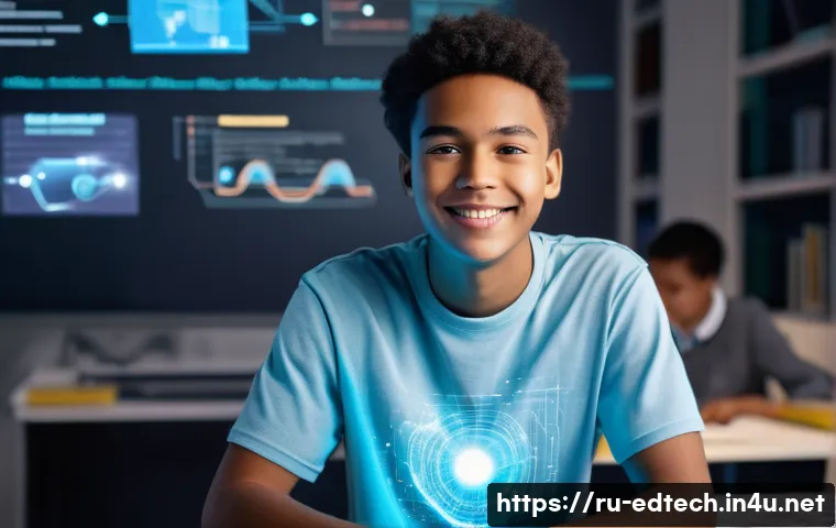 교육공학과 학습자 데이터 분석 - **Prompt: Personalized AI Learning Companion**
    An energetic teenage student, dressed in casual e...